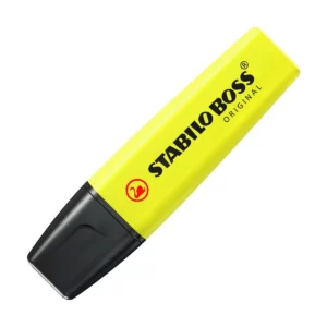 Un evidenziatore STABILO BOSS ORIGINAL – foto del modello, colore illustrativo giallo