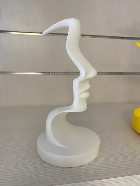 Volto astratto – Scultura decorativa stampata in 3D, 24 cm - immagine 2