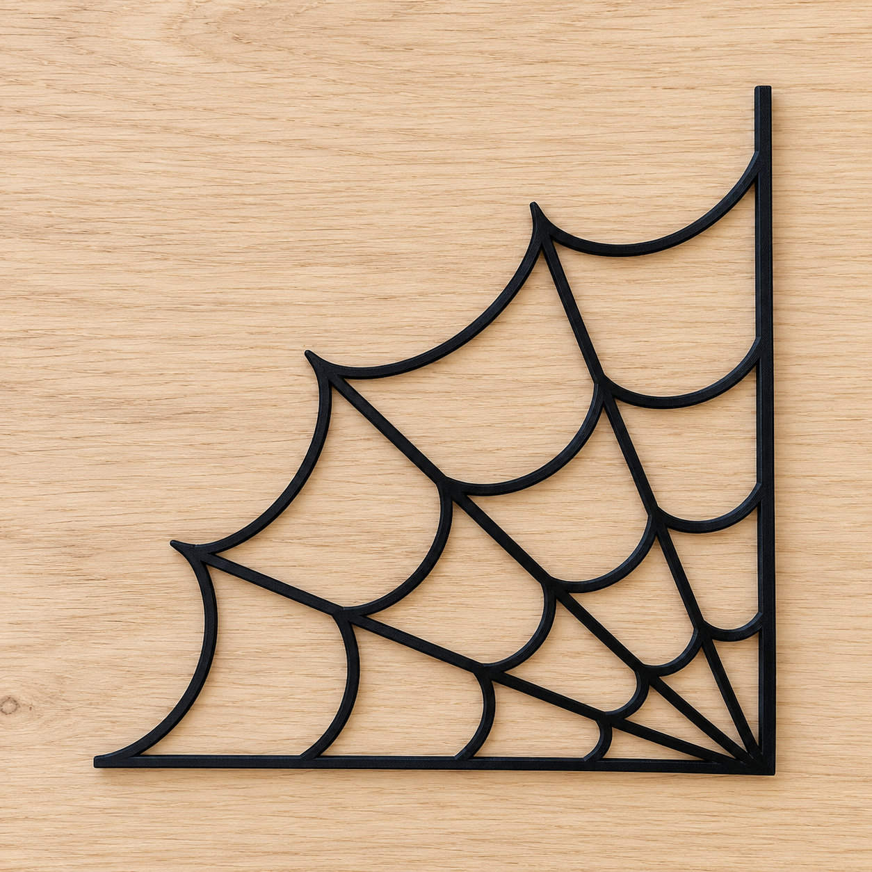 Ragnatela angolare nera stampata in 3D, decorazione di Halloween